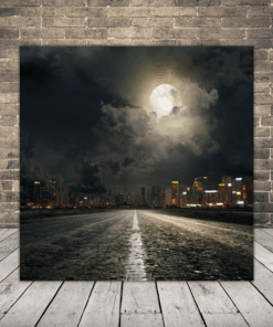 Obraz měsíce a města