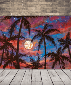 Obraz měsíce a palem