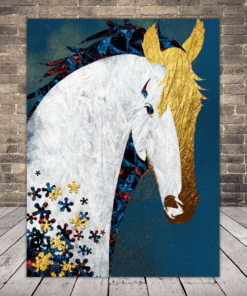 Obrázek koně se zlatou hřívou