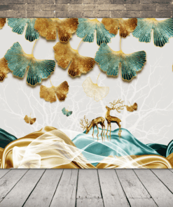 Obraz jelena a listí