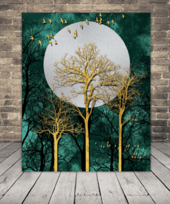 Obraz měsíce a stromů