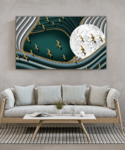 Obraz ptáků a měsíce