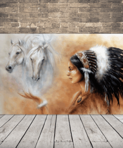 Obraz indické ženy a koní