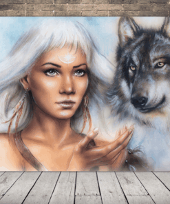 Obraz ženy a vlka