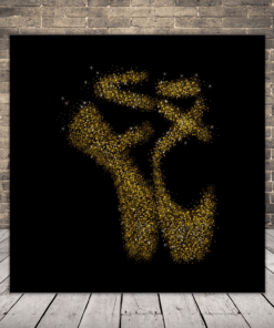 Obraz zlatých baletních bot