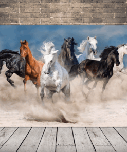 Obraz koní v poušti