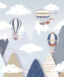 Fototapeta Balónky létající přes hory pro děti