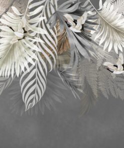 Fototapeta Bílí ptáci v palmových listech