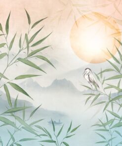 Fototapeta Volavka Na Pozadí Zapadajícího Slunce