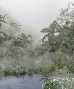 Fototapeta Jezero Mezi Exotické Květiny