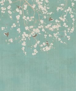 Fototapeta Květy v bílé barvě na modrém pozadí