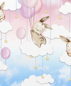 Fototapeta Malí Zajíčci Na Mraky