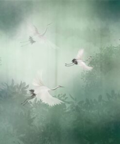 Fototapeta Létající Jeřáby V Mlze