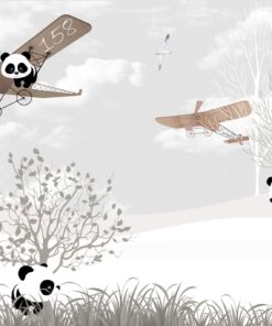 Fototapeta Panda v letadle pro děti