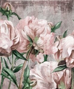 Fototapeta Stěna z růžových pivoněk