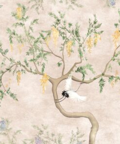 Fototapeta Tři létající jeřábi a strom