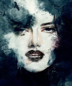 Fototapeta Dívčí tvář na tmavém pozadí