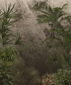 Fototapeta Zelené Tropy Na šedém Pozadí