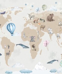 Fototapeta Zvířata Na Mapě Světa