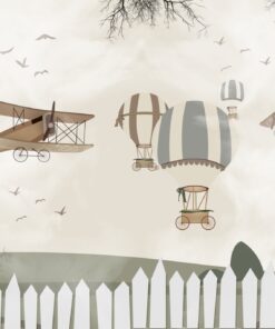 Fototapeta Barevné balónky a letadla na obloze