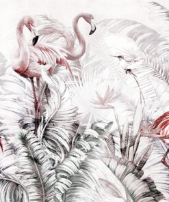 Fototapeta Plameňáci v listí