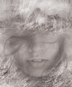 Fototapeta Žena s hlavou v oblacích