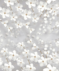 Fototapeta Stěna z bílých květů
