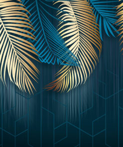 Fototapeta Listy na geometrickém pozadí