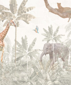 Fototapeta Zvířata z džungle v béžové barvě