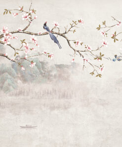 Fototapeta Pták na třešňové větvi