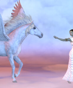 Fototapeta Řecká bohyně Athéna a Pegas