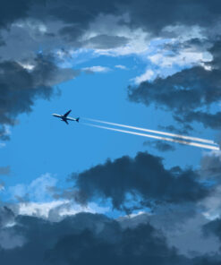 Fototapeta Jet V Oblacích