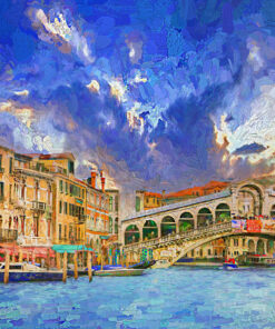 Fototapeta Benátský kanál a most