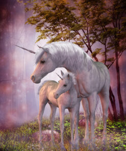 Fototapeta Klisna jednorožce a hříbě