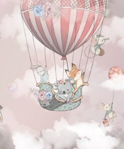 Fototapeta Růžový let balónem