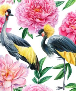 Fototapeta Ptáci v pivoňkách