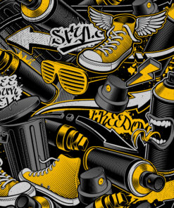 Fototapeta Graffiti černá a žlutá