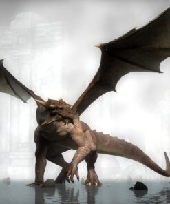 Fototapeta Drak Na Pozadí Chrámu