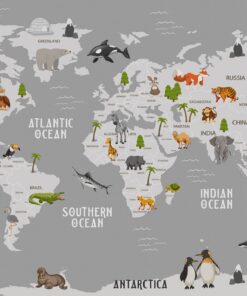 Fototapeta Mapa světa se zvířaty