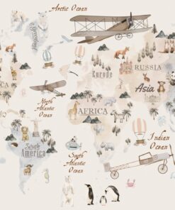 Fototapeta Mapa světa plná zvířat