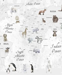 Fototapeta Mapa světa pro děti v bílém