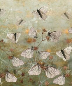 Fototapeta Stěna bílých motýlů