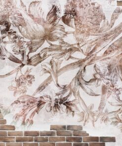 Fototapeta Exotické Květiny Na Zdi