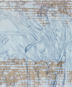 Fototapeta Modré Květiny Na Zdi