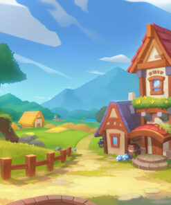 Fototapeta Idylická chata u vodopádu