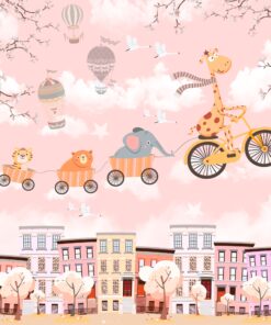 Fototapeta Létající růžová zoo