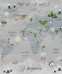 Fototapeta Mapa světa šedá