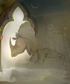 Fototapeta Nosorožec V Abstraktní Jeskyni