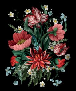 Fototapeta Květiny V černém