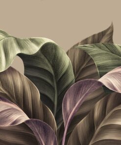 Fototapeta Růžové a zelené palmové listy